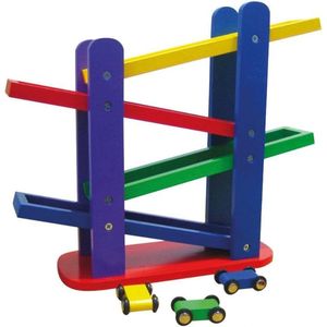 Bino Autobaan Ramp Races Junior 28 X 32 X 10 Cm Hout 5-delig