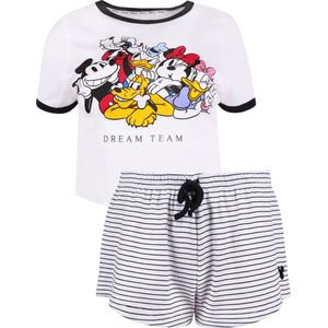 Wit en zwart gestreepte damespyjama - Mickey Mouse DISNEY / XL