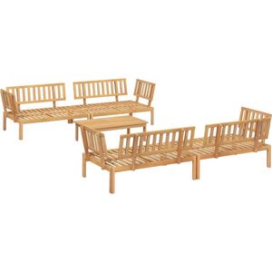 vidaXL - 5-delige - Loungeset - pallet - massief - acaciahout