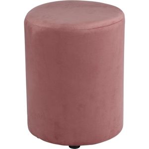 Arti Casa Poef Rond Velvet - Ronde Velvet Poef 28x36 cm - Compacte Fauteuil of Kruk - Poef Voor Woonkamer en Slaapkamer - Roze