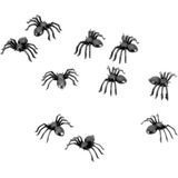 Chaks nep spinnen/spinnetjes 2 cm - zwart - 80x stuks - Horror/griezel thema decoratie beestjes