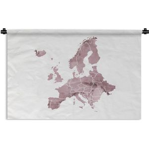 Wandkleed EuropakaartenKerst illustraties - Europakaart in paarse waterverf Wandkleed katoen 150x100 cm - Wandtapijt met foto