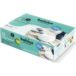 12 stuks Bolsius Twilights Lemon glazen kaarsen 104/99 (70 uur)