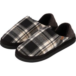 Pantoffels Heren - Sloffen Heren - Geruit Grijs - 43-44 - Spaanse Sloffen - Slippers Heren - Huissokken