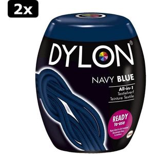 2x Dylon Machinewas Textielverf Navy Blue 350 gr