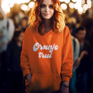 Koningsdag Hoodie Oranje Trui - MAAT XS - Uniseks Pasvorm - Oranje Feestkleding
