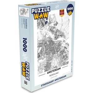 Puzzel Stadskaart Amsterdam - Legpuzzel - Puzzel 1000 stukjes volwassenen - Plattegrond