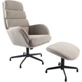 Fauteuil sifton met voetenbank Boucle - Taupe