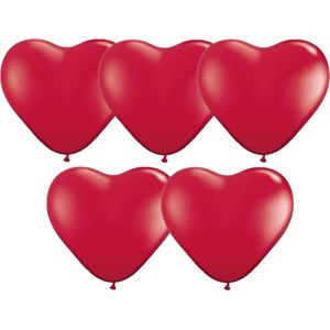 75x stuks Hartjes vorm ballonnen rood 15 cm - Valentijn/bruiloft feest versiering