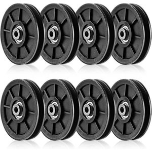 8pcs 90mm Universal Bearing Pulley Wire Rope Roll for Gym Fitness Equipment Garage Door