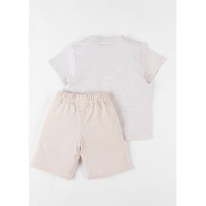 Jersey 2-delige pyjama, gemêleerde taupe/zand