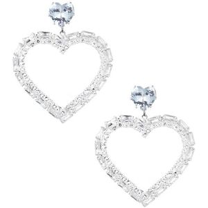 Heartfelt glitz oorbellen- zilver- hart- strass- feestdagen- kerst- glamour- kado