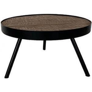 by Mooss - Bijzettafel driepoot - Tafel rond - Ø 60 x 34 cm - Hout Metaal - Bruin Zwart