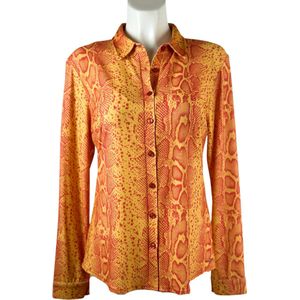 Angelle Milan - Oranje Blouse voor Dames - Travelstof - Ademend - Kreukherstellend - Duurzaam - Maat XXL - in 5 maten!