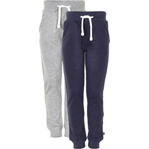 Minymo Joggingsbroek Jongens Polykatoen Navy/grijs 2 Stuks Mt 152