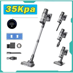 Dweilen Snoerloze Stofzuiger - Snoerloze Stofzuiger - Stofzuiger - Stofzuiger draadloos - 5-traps Filtratiesysteem - 400W Borstelloze Motor - 0.65L Stofbak - 35Kpa Zuigkracht - 2000mAh Batterij