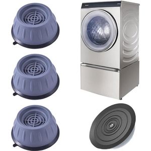Trillingsdempers Wasmachine - Wasmachine Verhoger - Extra Dik - Wasmachine Dempers - Droger - Vaatwasser- Trillingsdemper - Anti Slip Trilmats - Schokdemper -Anti Tril Poten-Wasmachine Trillingsdempers -4-delige wasmachinevoet met rubberen pad