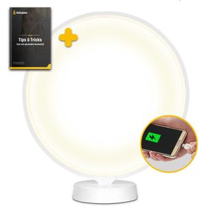 Bolusso Daglichtlamp – Lichttherapielamp 10.000 lux – Instelbare helderheid – 3 Kleurtemperaturen – Tegen Winterdepressie - Bureaulamp - Gratis E-book