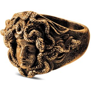 Obelius | Vintage Goudkleurige Medusa Zegelring