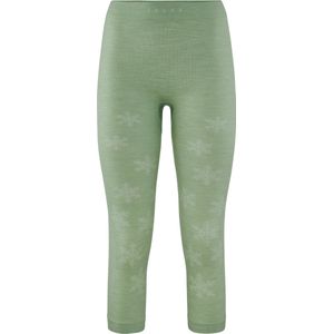 FALKE dames 3/4 tights Wool-Tech - thermobroek - groen (quiet green) - Maat: S