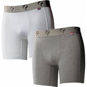 Q1905-Quick Heren Boxer 2-Pack  -  White / Grey