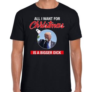 Trump All I want for Christmas fout Kerst shirt - zwart - heren - Kerst  t-shirt / Kerst outfit S