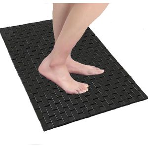 Badmat bamboehout - antislipmat voor badkamer - zwart - 1 stuk