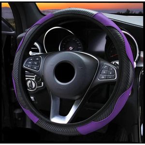 COCHO® Auto Stuurhoes - Steering Covers Geschikt 37-38Cm Auto Decoratie Koolstofvezel - Materiaal Type: Carbon Fiber ,PU Leer