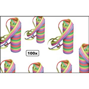 100x Serpentines rollen bont - Carnaval thema feest festival party decoratie fun optocht