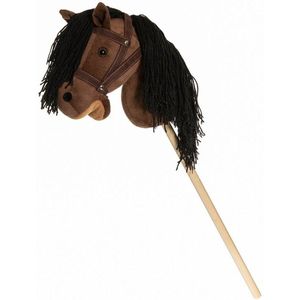 Teddykompaniet - Stokpaard - Pluche paard - houten stok, teugels, 80 cm, T-TED-03002