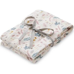 Camcam hydrofiele doek of swaddle Pressed Leaves- roze