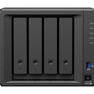 Synology DiskStation DS925+ - NAS-server - 4 bays - AMD Ryzen V1500B - 4 GB DDR4 - 3.5"" - 2.5"" - M.2 2280 NVMe - zwart