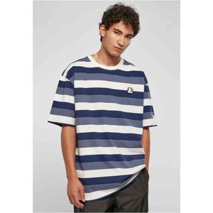 Starter Black Label - Sun Stripes Oversize Heren T-shirt - S - Blauw/Wit