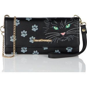 Shagwear Clutch - Dames Schoudertas - Met Polsband en Schouderriem - Kunstleer - Kat (FW 0553)