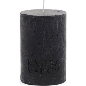 Riviera Maison Stompkaars Zwart - Pillar Candle Rustic - Zwart - 7x10 cm