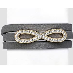 Montebello Armband Julia Grey - PU Leer - Infinity - 11mm - 19cm