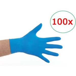 Latex handschoenen gepoederd blauw - M - 100 stuks