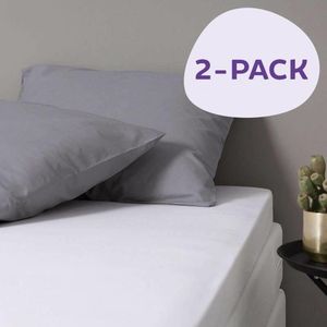 Dekbed-Discounter Katoenen Kussenslopen - 2 Stuks - Zilvergrijs - 60x70cm