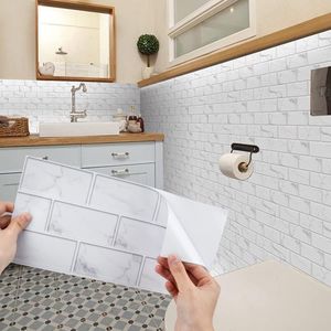 Zelfklevende Wandtegels - Keuken & Badkamer - 12 stuks - Marmer look - 30 x 15 cm