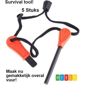 *** 5x Luxe Magnesium Vuurstarter Stick Survival Padvinders Scouting - van Heble® ***