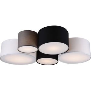 LED Plafondlamp - Plafondverlichting - Torna Hotia - E27 Fitting - 5-lichts - Rond - Meerkleurig - Aluminium