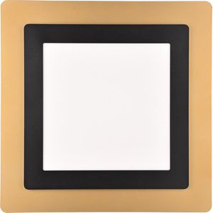 LED Plafondlamp - Torna Groan - 46W - Aanpasbaar kleur - Dimbaar - Vierkant - Zwart Goud - Metaal