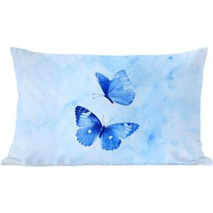 Sierkussens - Kussentjes Woonkamer - 50x30 cm - Vlinders - Sierlijk - Blauw