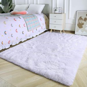 Hoogpolig tapijt, super zacht, langharig, wollig tapijt, voor een comfortabele plek in de woonkamer en slaapkamer, fluffy vloerkleed voor kinderen (zuiver wit, 80 x 150 cm)