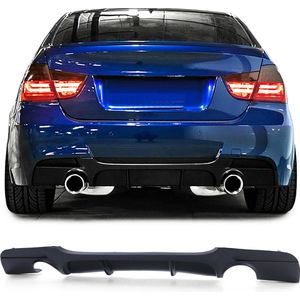 Bmw 3 Serie E90 E91 M Pakket Achter Spoiler Diffuser Performance Look Mat Zwart Uitlaat Links en Rechts 318 320 325 330 335