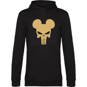 Unisex Halloween Hoodie – Griezel in Stijl met Gouden Mickey - XLARGE