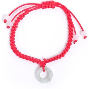 Fliex - armband - jade - rood - cirkel hanger