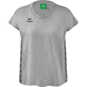 Erima Essential Team T-Shirt Dames - Licht Grey Melange / Slate Grey | Maat: 36