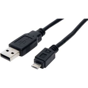 USB Micro B naar USB-A kabel - USB2.0 - tot 2A / zwart - 5 meter