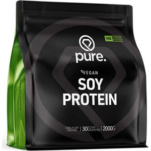 PURE Soy Protein - 2000gr - aardbei - soja eiwit - vegan - plantaardig - sojabonen - eiwitisolaat